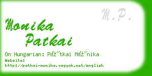 monika patkai business card